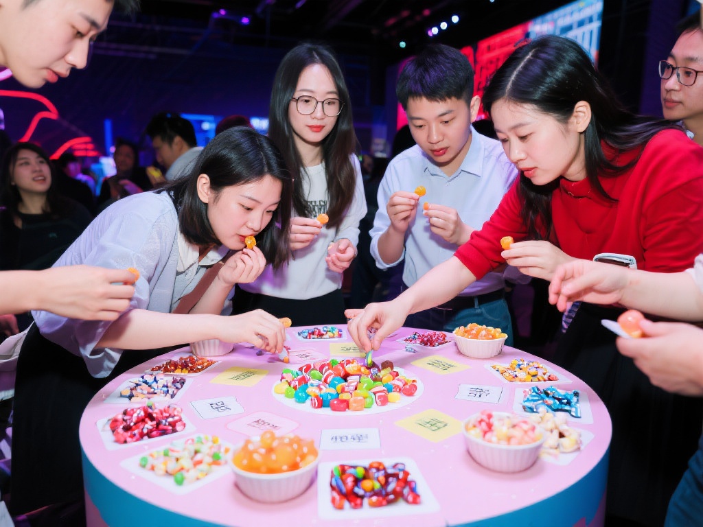 增强现场体验感
与传统的猜谜游戏相比，糖果小游戏