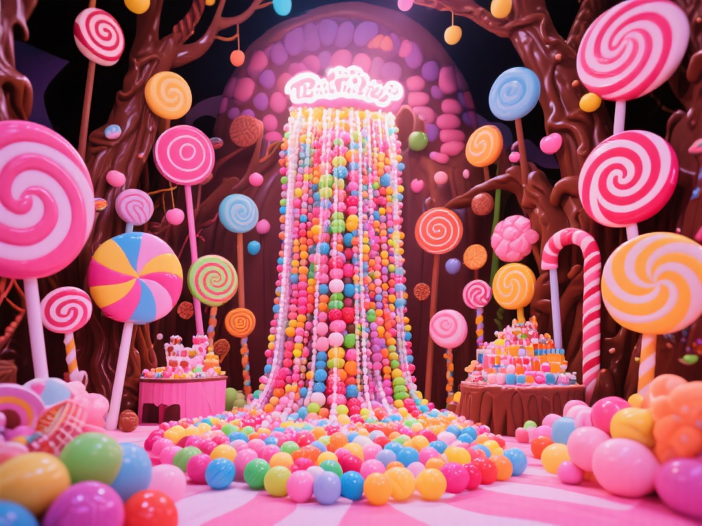 奇妙的主题场景设计
糖果派对的场景设计兼具视觉冲
