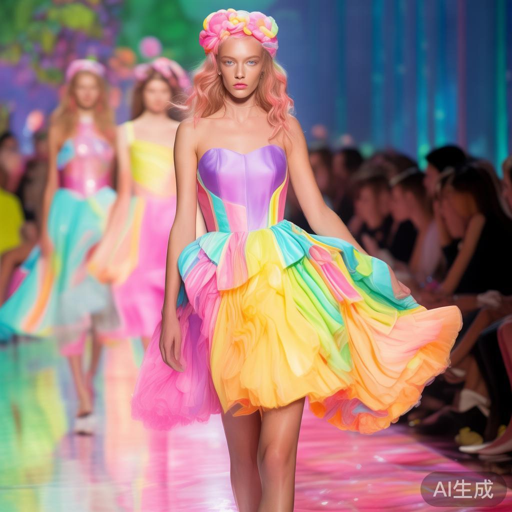 在糖果时装派对中，色彩扮演着极其重要的角色。粉色、