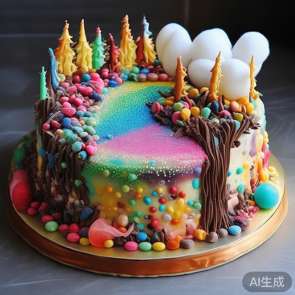 甜蜜甜点:创意十足的糖果派对蛋糕装饰精彩攻略 丰富多样的糖果材料是打造创意蛋糕的基础。常见的有糖